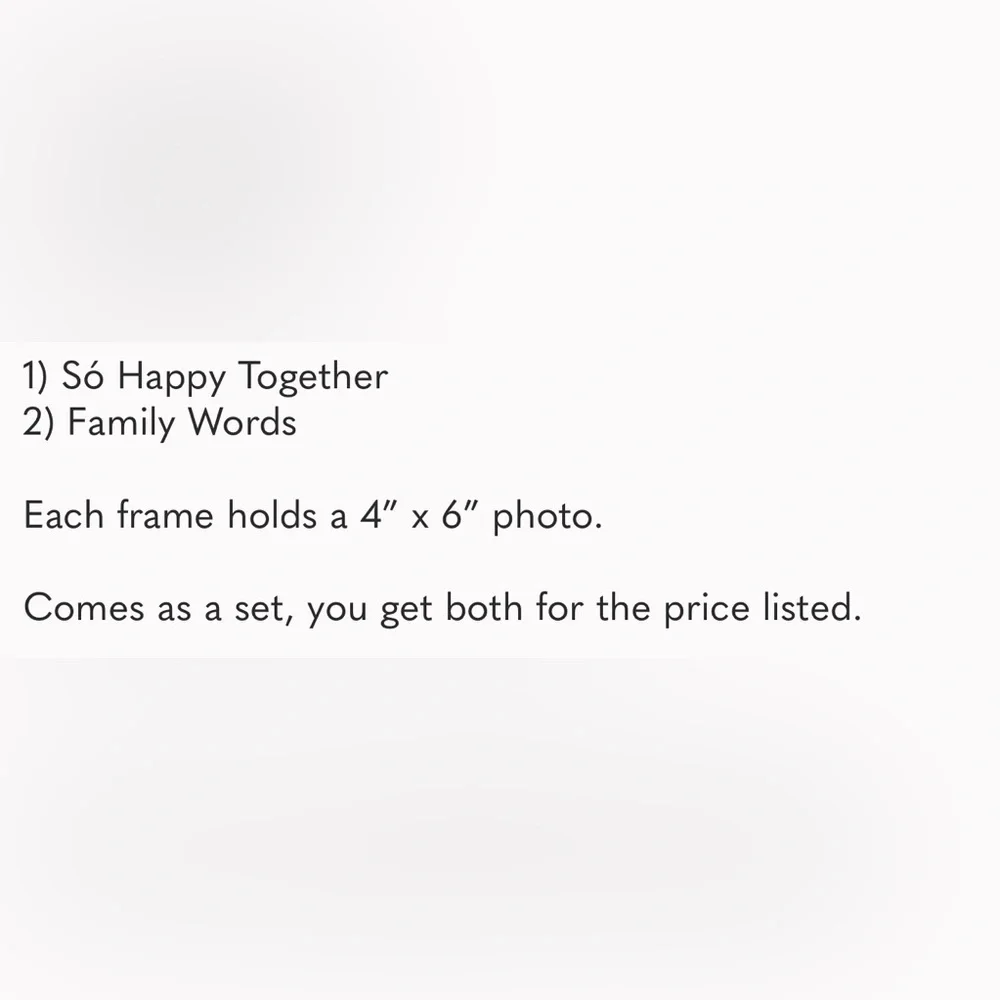 Picture Frame Set: Family Matters (1) & So Happy Together (1)